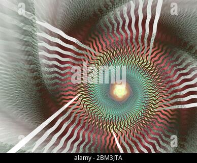 Abstrakt brun Spirale Hintergrundbild, Illustration - Spirale, Farbwirbel. Bunte verformte Formen. Abstraktes Fraktal mit glühenden Wellenlinien . Fanta Stockfoto