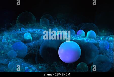 Fraktale abstrakte Blasen. Abstrakte bunte 3D Blasen fraktalen Hintergrund. Fantasy Fraktal Design. Psychedelische digitale Kunst. 3D-Rendering. Stockfoto