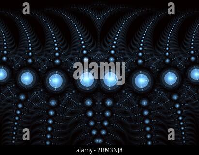 Computergeneriertes 3D-Fraktal. Nahaufnahme Texturkugeln in Farbe. Eleganter abstrakter fraktaler Hintergrund. Fraktale Darstellung von Kugeln in Farbe auf einem ab Stockfoto