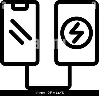 Arbeiten Bank auf Telefongerät Symbol Vektor Umriss Illustration Stock Vektor