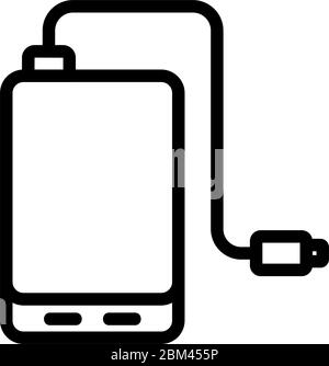 Tragbares Aufladen mit usb-Kabel Symboldarstellung Stock Vektor