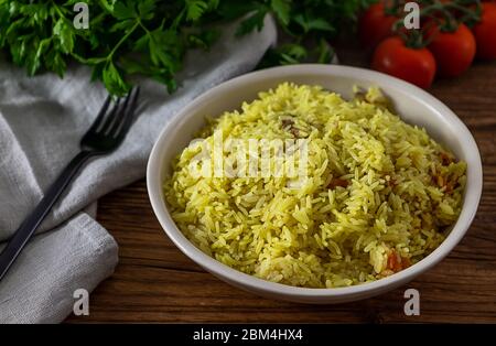 Usbekistan Nationalgericht - plov Stockfoto