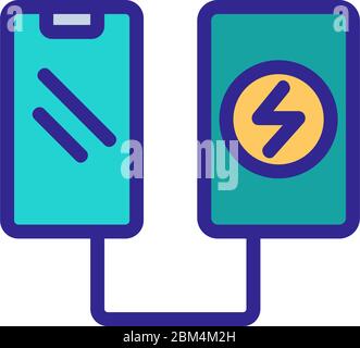 Arbeiten Bank auf Telefongerät Symbol Vektor Umriss Illustration Stock Vektor