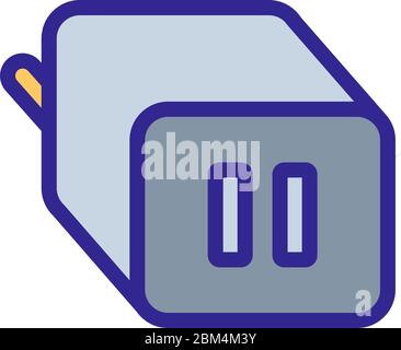 Tragbares Ladegerät für zwei Geräte Symbolvektor Umriss Illustration Stock Vektor