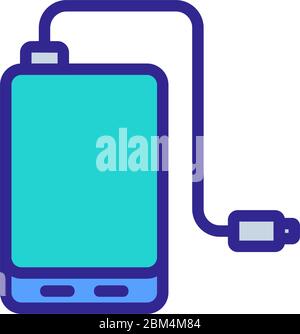 Tragbares Aufladen mit usb-Kabel Symboldarstellung Stock Vektor