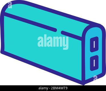 Tragbares Aufladen mit zwei Anschlüssen in einem Halbkreis, Symboldarstellung Stock Vektor