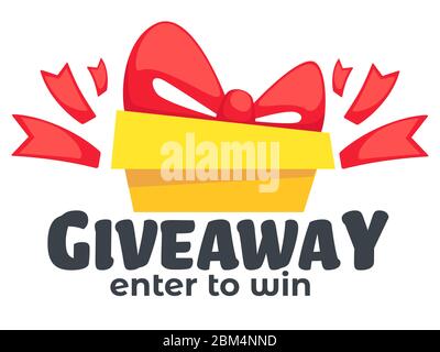 Giveaway Teilnahme zu gewinnen, Banner für Social Media Stock Vektor