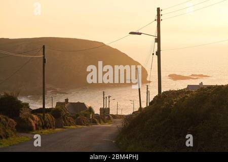 Abend im Dorf Portreath, Cornwall, Großbritannien. Stockfoto