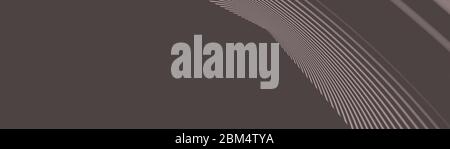 Ultra Wide 3D-Illustration einer geometrischen Form von ROSIG BRAUN Farbe auf einem weißen abstrakten Hintergrund als gekrümmt und glänzend Stockfoto