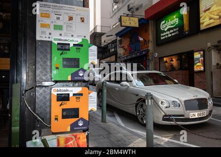 Hongkong, China: 29. Januar 2019. Bitcoin ATMs auf Staunton Street Central Jayne Russell/Alamy Stock Image Stockfoto