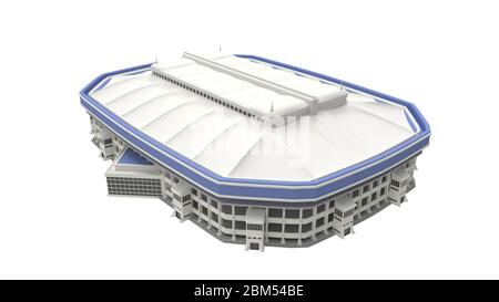 3D-Rendering eines Fußballstadions Gebäude isoliert Stockfoto