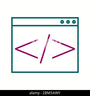 Schönes Symbol für die Vektorlinie der Codierung Stock Vektor