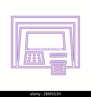 Schöne Geldautomat Vektor-Linie Symbol Stock Vektor