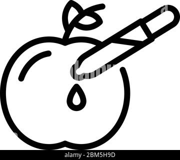 Modifiziertes Apfelsymbol, Umrissstil Stock Vektor