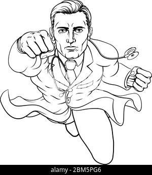 Doktor Super Hero Medizinisches Konzept Stock Vektor