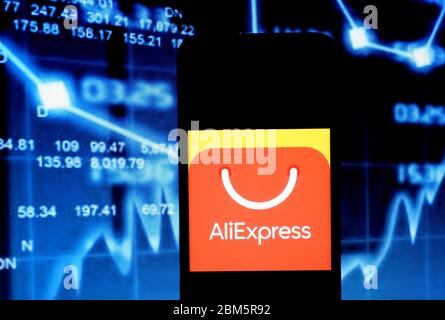 Kalkutta, Indien. Mai 2020. In dieser Abbildung ein globales E-Commerce-Unternehmen Ali Express Logo auf einem Smartphone gesehen angezeigt. Quelle: SOPA Images Limited/Alamy Live News Stockfoto