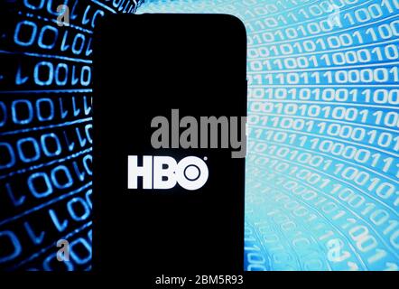 Kalkutta, Indien. Mai 2020. In diesem Foto Illustration ein Entertainment-Unternehmen HBO-Logo auf einem Smartphone angezeigt. Quelle: SOPA Images Limited/Alamy Live News Stockfoto