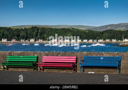 Rot grün blau Bänke, rgb, große cumbrae, milport Stockfoto