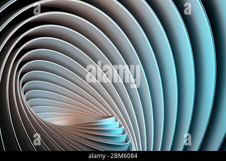 3D-Muster symmetrische und geometrische Linien abstrakten Hintergrund, bunte Verläufe linierten Formen Stockfoto