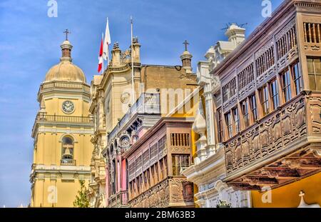 Kolonialarchitektur in Lima, Peru Stockfoto
