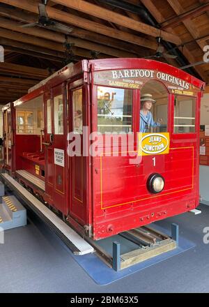 Alte Seilbahn im Cable Car Museum, Wellington, Neuseeland Stockfoto