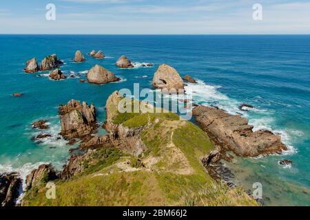 Nugget Point Lighthouse, Owaka, Neuseeland Stockfoto