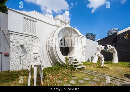 Eintritt zum Vintage-Kameramuseum in Singapur. Stockfoto