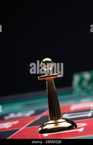 Roulette Dolly am Casino Spieltisch Stockfoto