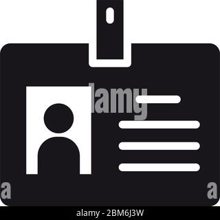 ID-Karten-Symbol auf weißem Hintergrund, Silhouette Stil, Vektorgrafik Stock Vektor