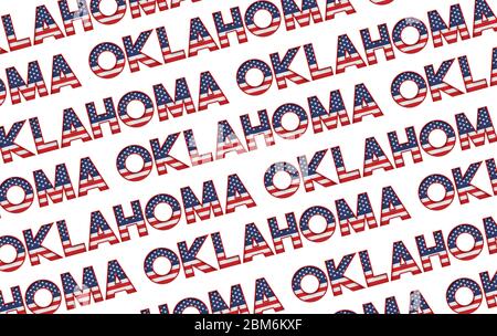 Oklahoma USA Staat Sterne und Streifen Hintergrund. 3D-Rendering Stockfoto