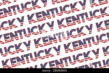 Kentucky USA Staat Sterne und Streifen Hintergrund. 3D-Rendering Stockfoto