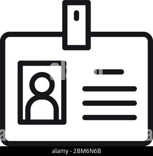 ID-Karten-Symbol auf weißem Hintergrund, Linienstil, Vektorgrafik Stock Vektor