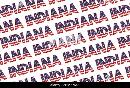 Indiana USA Staat Sterne und Streifen Hintergrund. 3D-Rendering Stockfoto