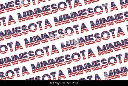 Minnesota USA Staat Sterne und Streifen Hintergrund. 3D-Rendering Stockfoto