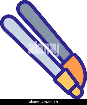 Manuelle Knoblauchpresse für Küche Symbol Vektor-Kontur-Illustration Stock Vektor