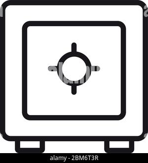 Strongbox-Symbol über weißem Hintergrund, Linienstil, Vektorgrafik Stock Vektor