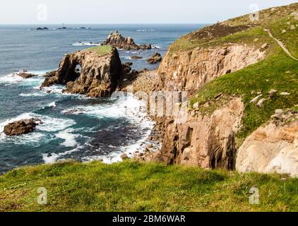 Stacks Vor Cornish Coast Stockfoto