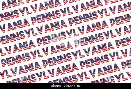 Pennsylvania USA Staat Sterne und Streifen Hintergrund. 3D-Rendering Stockfoto