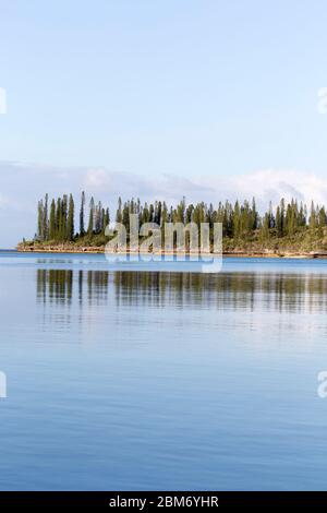 Vertikale Seenlandschaft der ile des Pins, Neukaledonien Stockfoto