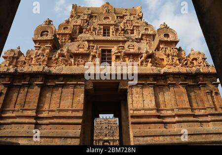 Brihadisvara Tempel in Tanjore, Indien Stockfoto