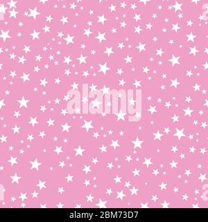 Rosa Baby Dusche Hintergrund. Glänzende goldene weiße Sterne nahtlosen Hintergrund Stock Vektor
