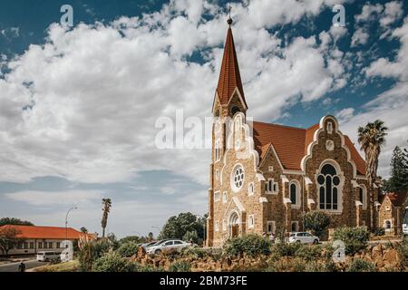 Blick auf die Stadt und Evangelische Christuskirche, Fidel Castro Street, Windhoek (Windhuk), Khomas Region Republik Namibia Stockfoto