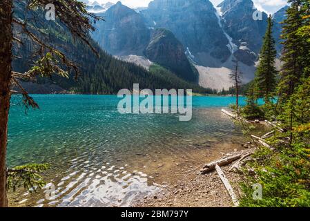 lake Morraine Sceneries, Banff National Park, Alberta, Kanada Stockfoto