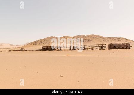 Der Zug wurde auf der historischen osmanischen Hejaz-Eisenbahn in Hadyjah, Saudi-Arabien, gesprengt Stockfoto