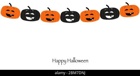 Happy halloween Grußkarte mit Kürbissen Stock Vektor