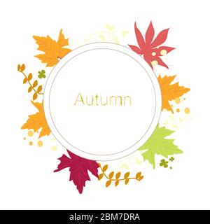 Hallo Herbst. Herbst Blätter Grußkarte Hintergrund Stock Vektor