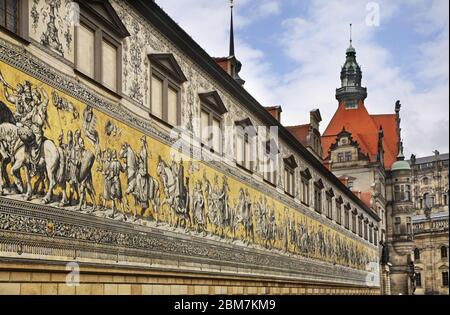 Fürstenzug in Dresden. Deutschland Stockfoto