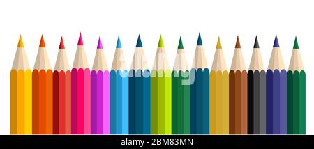 Bunte Bleistifte Vektor-Illustrationen Stock Vektor
