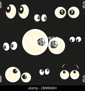 Leuchtende in den dunklen Augen Vektor-Illustration Stock Vektor