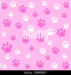 Rosa Pfote druckt Muster Hintergrund Vektor Illustration Stock Vektor